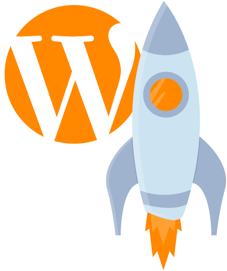 Website Geschwindigkeit - WordPress Logo mit Rakete